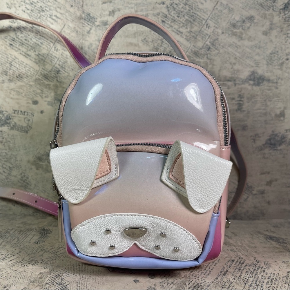 Betsey Johnson Doggy Mini Backpack Puppy Dog Faux Leather Small Purse Y2K